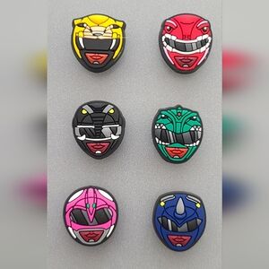 Lot of 6 Rare Brand New Mighty Morphin Power Rangers Croc Charms Like Jibbitz